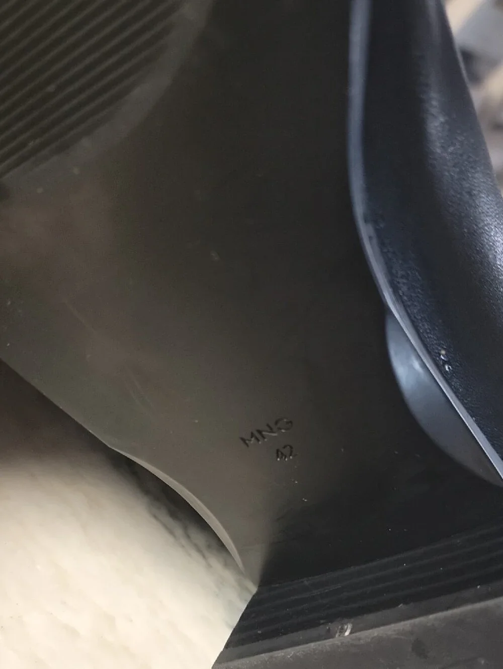 Mango Black Leather Boat-Style Chelsea Boots